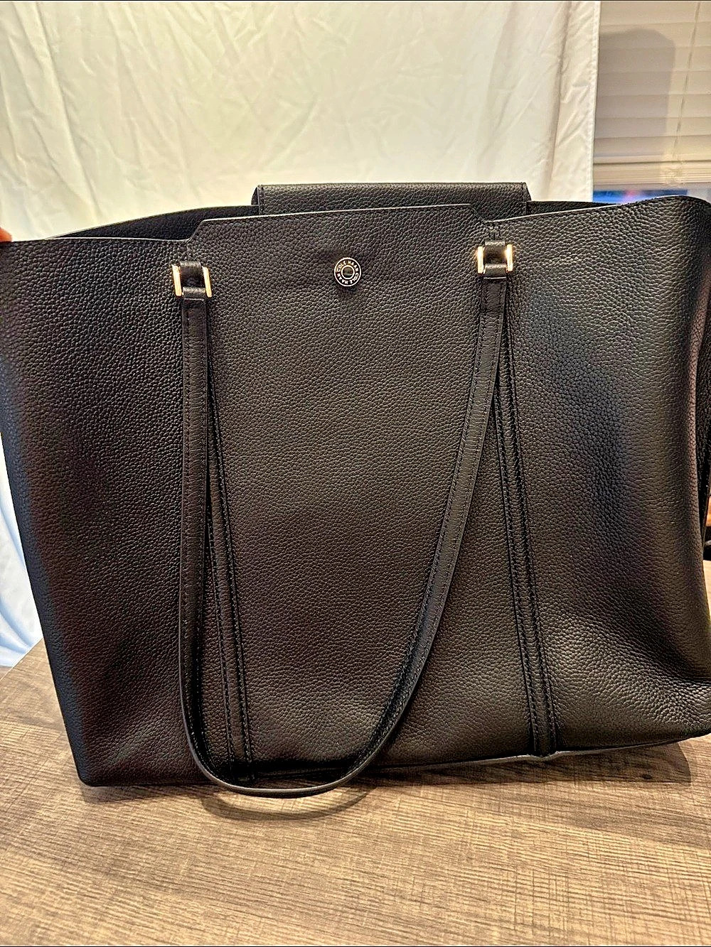 Cole Haan Black Leather-Look Tote NWT